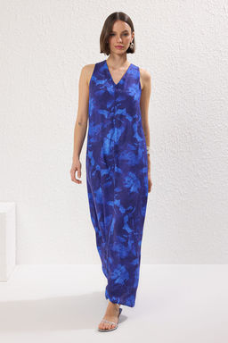 TRENDYOLMILLA Pembe Duz Kesim Yaka Detayl? Maxi Dokuma Elbise TWOSS24EL00387 фото 5