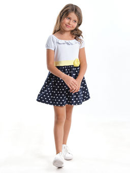 Платье для девочки UD 1525 белый/горох - Mini maxi фото 4