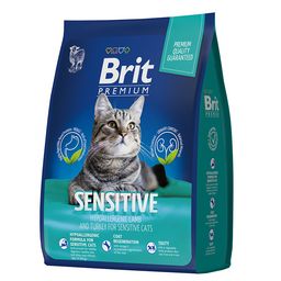 Брит Premium Cat Sensitive сух. премиум с ягнен. И инд. д/взр кошек с чувств.Пищ.0,4 кг