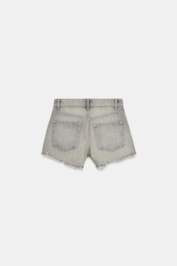 SHORTS DENIM TRF TIRO ALTO ROTOS / Gris claro - Zara фото 7