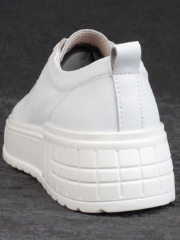 05-PDD200-1 WHITE Кроссовки женские (натуральная кожа)