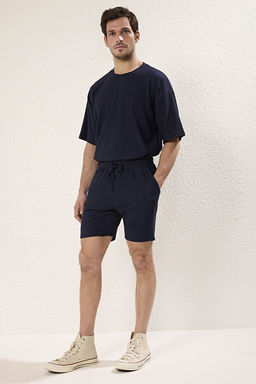 Basic Lacivert Regular/Normal Kesim Orta Boy Ba_c_kl_ Dokulu K_r__maz Ottoman _ort TMNSS23SR00039