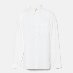 Мужская рубашка Timberland Shirt Linen Pocket белая  фото 5