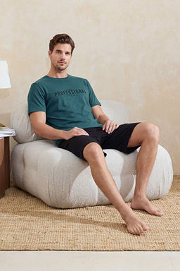 Ye_il Regular Fit Bask_l_ %100 Pamuk Yazl_k Pijama Tak_m_ TMNSS26PT00038 - Trendyolmilla фото 2