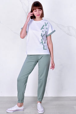 Арт. 2357 Костюм с брюками женский 44-52 (5 шт) Цвет:верх- полынь, низ- полынь - Калинка фото 10