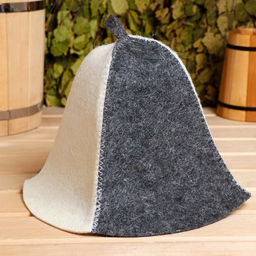 Шапка для бани Классическая комбинированная, МИКС