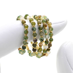 Кольцо на резинке с гранатом (Гроссуляр) шарик 2мм Радуга камня