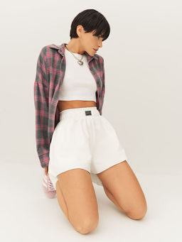 Спортивные шорты с высокой посадкой, поясом на резинке - NEVERLATE фото 6