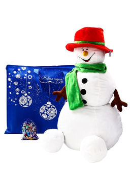 Сладкий новогодний подарок Снеговик, конфеты + игрушка, 300 г