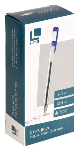 Цена за 17 шт. Ручка гелевая LITE 0,5 мм синяя, круглый корпус