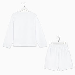 Костюм женский (толстовка, шорты) MIST, размер 48-50, белый