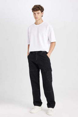 Wide Leg Fit Genis Kal?p Normal Bel Genis Paca Kargo Cepli Jean Pantolon - Defacto фото 3