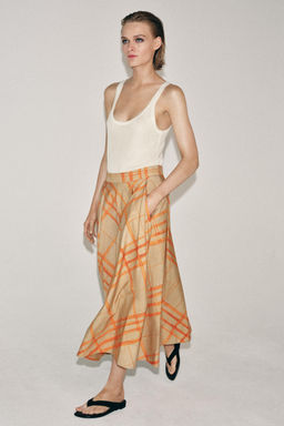 FALDA CAPA CUADROS ZW COLLECTION / Beige