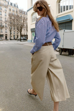 PANTAL?N CULOTTE CINTUR?N / Camel medio - Zara фото 6