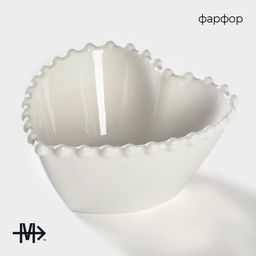 Салатник Magistro Сердце, 550 мл, d=15.5 см, фарфор, белый  фото 2