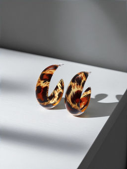 Серьги кольца QF «Леопард», d=4.5