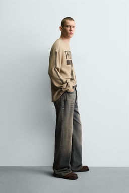 PRINTED WAFFLE-KNIT SWEATSHIRT - Zara фото 4