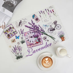 Цена за 12 шт. Салфетка сервировочная на стол Доляна Лаванда, 4229 см