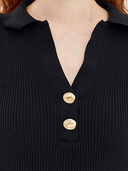 Polo Yaka Kad?n Triko Elbise