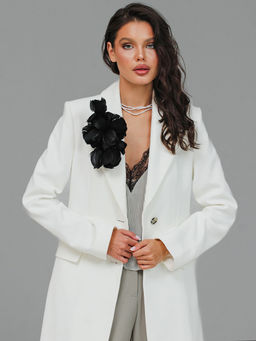 Авторская Брошь с натуральным перьям премиального качества