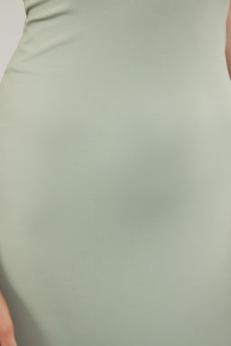 Yesil Duz Poliamid Straplez Esnek Vucuda Oturan Maxi Kalem Elbise TWOSS24EL00991 - Trendyolmilla фото 4