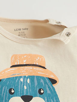 Bisiklet Yaka Bask?l? Erkek Bebek Ti??rt