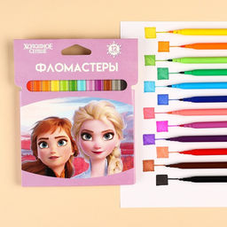 Фломастеры Холодное сердце, 12 цветов, вентилируемый колпачок