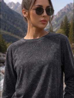 Лонгслив с эффектом варенка (хлопок 95%, лайкра 5%) - Binita фото 14