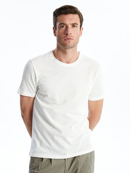 Bisiklet Yaka K?sa Kollu Erkek Dokulu Ti??rt