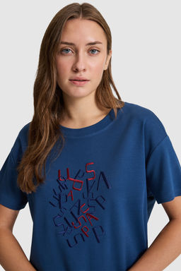 Kad_n A__k Lacivert Bisiklet Yaka Ti__rt - U.s. polo assn фото 2
