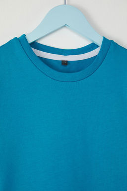 Siyah-Gri 2li Erkek Cocuk %100 Pamuk Basic K?sa Kol Orme T-Shirt TKDSS25TS00010 - Trendyolmilla фото 2