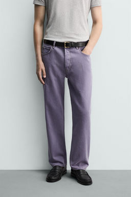 JEANS STRAIGHT FIT COLOR LAVADO / Morado - Zara фото 2