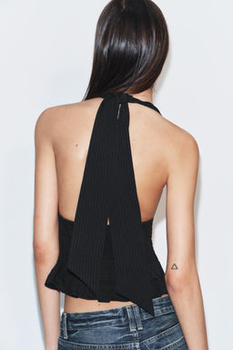 TOP HALTER BOTONES / Negro - Zara фото 4