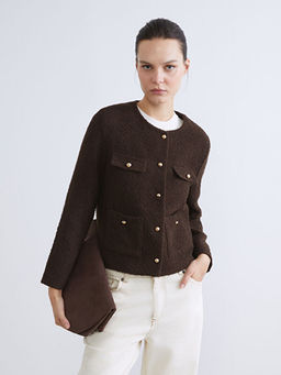 Bisiklet Yaka Kad?n T?vit Ceket