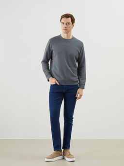 Bisiklet Yaka Uzun Kollu Erkek Sweatshirt