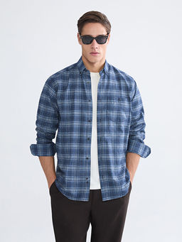 Regular Fit Uzun Kollu Ekose Gabardin Erkek G?mlek