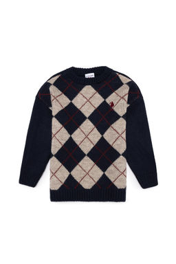 U. S. Polo Assn / Темно-синий трикотажный свитер с круглым вырезом для мальчика - U.s. polo assn фото 6