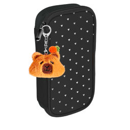 Пенал школьный Феникс+, арт.72207/ 24 КАПИБАРА С СЕРДЕЧКАМИ (без наполнения, 9х20х4,5 см, полиэстер,