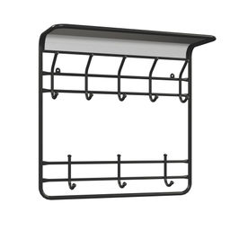 Вешалка настенная металл. с полкой "Гранада 22" 60см (8 рожков, графит)