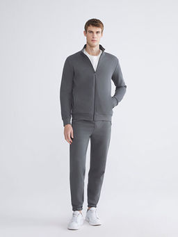 Dik Yaka Uzun Kollu Erkek Fermuarl? Sweatshirt