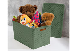 Корзинка с крышкой 14 л 35*24,5*20,5 см "Береста" оливковая (523145)