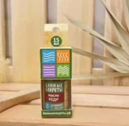 Цена за 4 шт. Масло эфирное 15мл "Кедр" Банные секреты