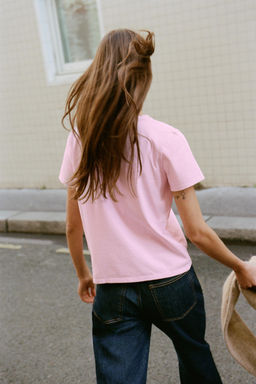 CAMISETA R?STICA ALGOD?N / Rosa - Zara фото 5