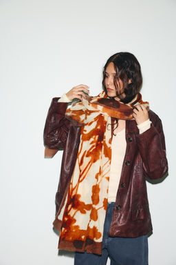 FLORAL PRINT WOOL-BLEND SCARF - Zara фото 3
