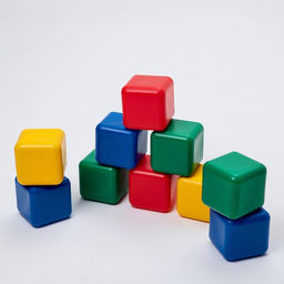 Кубики детские, пластиковые, цветные, 10 штук, 12×12 см