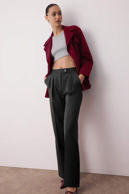 TRENDYOLMILLA Ekru Wide Leg/Genis Paca Yuksek Bel Dokuma Kumas Pantolon TWOAW22PL0066 фото 47