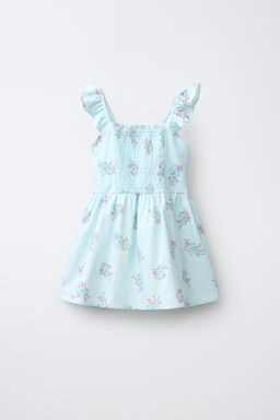 VESTIDO VOLANTES ESTAMPADO FLORES / Azul pastel - Zara фото 2