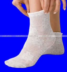 Цена за 10 пар. Товары России (Линия здоровья) носки женские лен со слабой резинкой