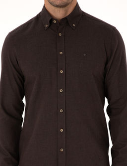 Koyu Kahverengi Slim Fit %100 Pamuk Yakas_ D__meli Flanel G_mlek - Cacharel фото 6