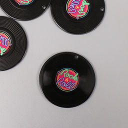 Цена за 4 шт. Декор для творчества акрил двусторонний Rock-n-Roll, 3.6×3.6×0.2 см